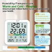 Indoor Hygrometer Thermometer, Desktop Digital Thermometer with Temperature and Humidity Monitor with Alarm clock For Home Garage Greenhouse