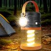 Mult-funcational Outdoor Camping Lantern Rechargeable Solar Lamp with Six Light Mode Digital Display Color Orange