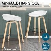ALFORDSON 4x Kitchen Bar Stools Bar Stool Counter Wooden Chairs White Wade
