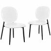 ALFORDSON 2x Dining Chairs Accent Kitchen Lounge Curved Back PU Leather White
