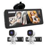 Dual Baby Car Camera for 2 Kids, 6.9 inch Split Screen Ultrawide HD Display with 2 Cameras for Infant and Toddler Safety