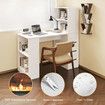Computer Desk Bookcase 3in1 Study Writing Laptop Table Shelving Office Work Bookshelf Storage Drawers Corner Cabinets USB Power Strip Furniture White