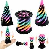 3 Packs Impossible Cone,Spiral Cone Fidget Toy Impossible Pyramid Passthrough Toy,3D Printed Spiral Cone Fidget Toy,Desktop Deco Souvenir Gift