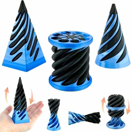 3 Packs Impossible Cone,Spiral Cone Fidget Toy Impossible Pyramid Passthrough Toy,3D Printed Spiral Cone Fidget Toy,Desktop Deco Souvenir Gift