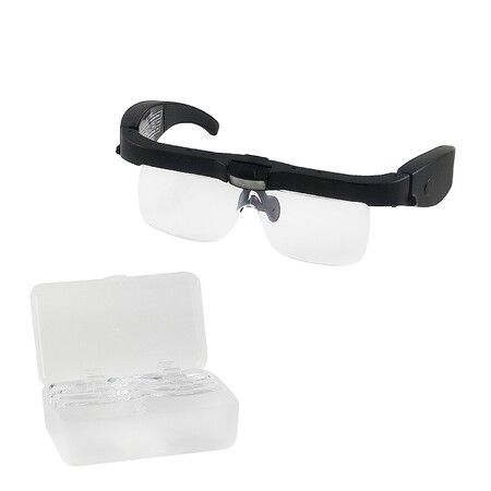 Magnifying Glasses with Light, Headband Magnifier with 3 LED Lights and 5 Detachable Lenses 0.75X, 1.25X, 2.0X, 3.0X, 4.0X for Close Work Hobby Jewelry