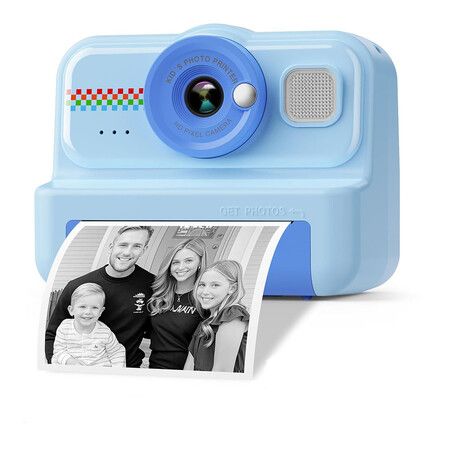 Kids Instant Print Camera, 1080P HD Kids Camera Instant Print with 3 Rolls Print Paper and 32GB Card for Boys and Girls Age 3 to 14, Blue