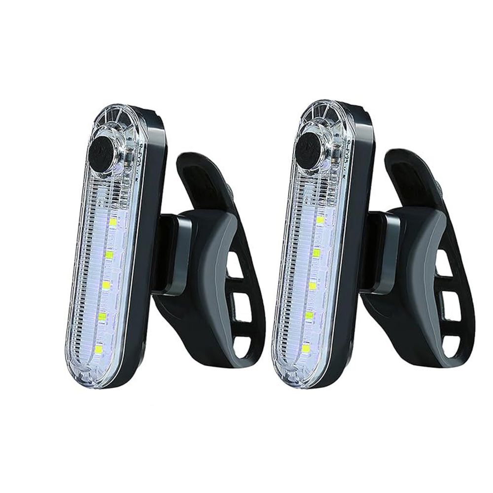 Bike Tail Light Rechargeable 2 Pack, Rear Bike Light for Night Riding, Back Bicycle Taillights, Easy to Install, White