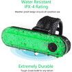 Bike Tail Light Rechargeable 2 Pack, Rear Bike Light for Night Riding, Back Bicycle Taillights, Easy to Install, Green