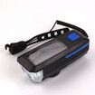 Solar and USB Rechargeable Mountain Bike Night Cycling High Brightness Bike Front Light and 120dB Horn Bicycle Light Blue