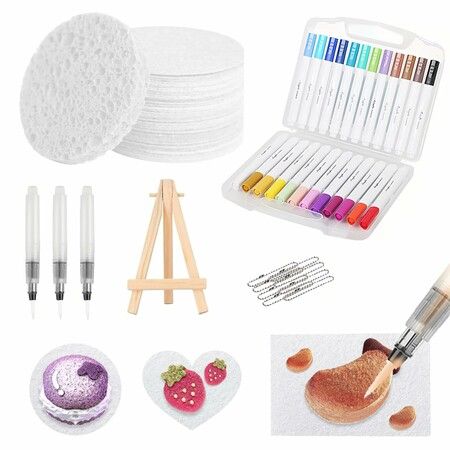 Magic Foam Texture Painting Kit,Magic Puffy Paint,3D Drawing Canvas Painting Kit,Bubble Drawing Pens For DIY Art Supplies, Painting，Shape Round