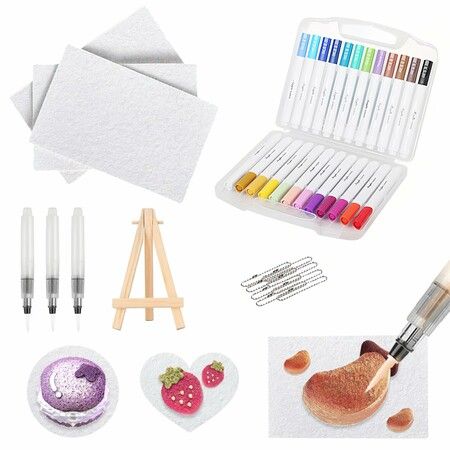 Magic Foam Texture Painting Kit,Magic Puffy Paint,3D Drawing Canvas Painting Kit,Bubble Drawing Pens For DIY Art Supplies, Painting，Shape Rectangle