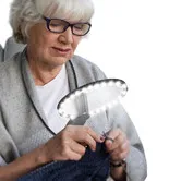 5X Hands Free Magnifying Glass with Light for Close Work, Neck Wear Magnifier for Reading Books, Sewing, Cross Stitch, Low Vision Seniors