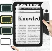18.5 x 11 cm Page 5X Magnifying Glass for Reading, Large Folding Lighted Magnifier with 48 LED Lights with 3Modes for Seniors Reading Books, Prints