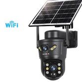 2.4G WIFI  Solar Security Camera 2K Dual-Lens Dual-Screen 355 Pan 100 Tilt  surveillance  Intercom Cloud Storage PIR AI Detection Auto tracking
