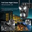4G LTE Solar Security Camera 2K Dual-Lens Dual-Screen 355 Pan 100 Tilt surveillance Intercom Cloud Storage PIR AI Detection Auto tracking