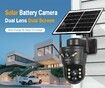 4G LTE Solar Security Camera 2K Dual-Lens Dual-Screen 355 Pan 100 Tilt surveillance Intercom Cloud Storage PIR AI Detection Auto tracking
