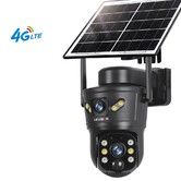 4G LTE  Solar Security Camera 2K Dual-Lens Dual-Screen 355 Pan 100 Tilt  surveillance  Intercom Cloud Storage PIR AI Detection Auto tracking