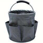 Folding Basket with Handles, Portable Picnic Baskets, Outdoor Beach Baskets, Garden Picking Baskets, Collapsible Bathroom Storage Baskets (Gray)