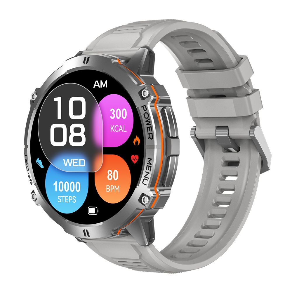 1.73 Inch AMOLED Smartwatch with Calls,100 Days Battery,10 Meters Waterproof,SpO2 Body Monitor,Sleep Monitor,Pedometer,100 Sports Mode Color Silver