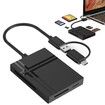 5 in 1 Multi Card Reader,5 Slot Expansion,USB 3.0/Type-C,TF/SD/SD/MS/XD/CF Card Reader High Speed Data/Photo/Video Transfer For PC Desktop Laptop