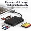 5 in 1 Multi Card Reader,5 Slot Expansion,USB 3.0/Type-C,TF/SD/SD/MS/XD/CF Card Reader High Speed Data/Photo/Video Transfer For PC Desktop Laptop