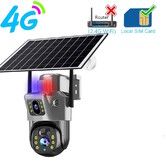 4G LTE  security Camera  Solar Panel  Dual View   Human Detection Two-Way Voice Red Blue Light Alarm Full Color Night Vision 360 Rotation APP Remote