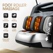 Full Body Massage Chair Zero Gravity Recliner Shiatsu Relax Neck Shoulder Back Leg Foot Massaging Airbags Electric Heat Vibration Kneading with Cover