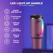 Pink 6 Colors LED LightUp Tumbler Handle for 40oz 30oz Cups Rechargeable Waterproof Not Included Cup