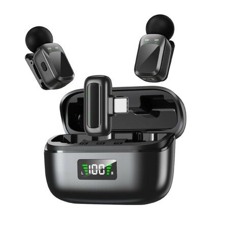 Mini Wireless Lavalier Microphone for iPhone Android, Plug and Play Lapel Mic for Video Recording/Live /Streaming/Podcast/Interview