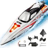 RC Boat,18 inch Big Brushless Remote Control Boat,55 KPH Large Fast RC Speed Boats with 2500mAh Battery,Ideal Waterproof Toy Boats for Lakes - Gray