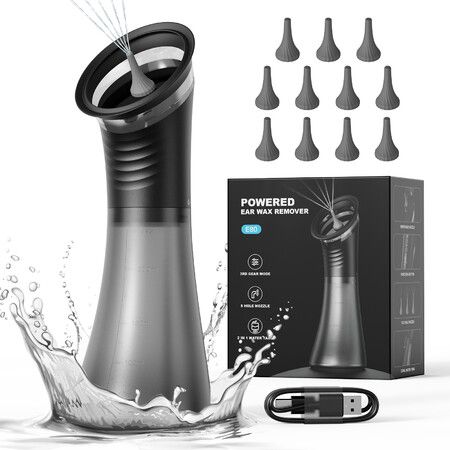 Ear Wax Removal, Ear Wax Removal Kit, Electric Ear Wax Removal, Ear Cleaner Earwax Removal with Wastewater Recovery System