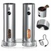 Rechargeable Electric Salt and Pepper Grinder Set with Base,Automatic Stainless Steel Pepper Mill Grinders with 110ml Container Adjustable Coars