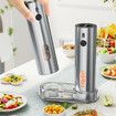 Rechargeable Electric Salt and Pepper Grinder Set with Base,Automatic Stainless Steel Pepper Mill Grinders with 110ml Container Adjustable Coars