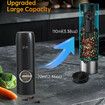 Rechargeable Electric Salt and Pepper Grinder Set with Base,Automatic Stainless Steel Pepper Mill Grinders with 110ml Container Adjustable Coars