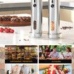 Rechargeable Electric Salt and Pepper Grinder Set with Base,Automatic Stainless Steel Pepper Mill Grinders with 110ml Container Adjustable Coars
