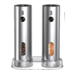 Rechargeable Electric Salt and Pepper Grinder Set with Base,Automatic Stainless Steel Pepper Mill Grinders with 110ml Container Adjustable Coars