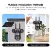 4G LTE 3 Screen Security Surveillance Camera Solar Panel Intercom3MP+3MP Full Color Night Vision 360 Panoramic View APP Monitoring Home Security