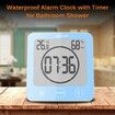 Shower Clock Waterproof Bathroom Clock with Suction Cup LCD Display Humidity Temperature Wall Clocks Countdown Timer (Blue)