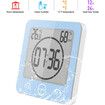 Shower Clock Waterproof Bathroom Clock with Suction Cup LCD Display Humidity Temperature Wall Clocks Countdown Timer (Blue)