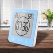 Shower Clock Waterproof Bathroom Clock with Suction Cup LCD Display Humidity Temperature Wall Clocks Countdown Timer (Blue)