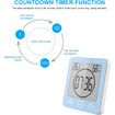 Shower Clock Waterproof Bathroom Clock with Suction Cup LCD Display Humidity Temperature Wall Clocks Countdown Timer (Blue)