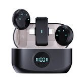 2 in 1 Wireless Lavalier Microphone for iPhone Android, Lapel Mic for Video Recording Streaming Youtube Tiktok, Beige