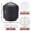 Grillz Fire Pit BBQ Portable Deep Bowl Outdoor Fireplace