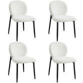 ALFORDSON 4x Dining Chairs Cafe Kitchen Lounge Curved Wooden Back Sherpa White
