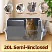 Cat Kitty Litter Box Stainless Steel Potty Pan Toilet Metal Tray High Sided Pet Furniture Semi Enclosed Feline Kitten Washroom Filter Pedal Ramp Scoop