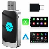 Wireless Android Car and Carplay Wireless Adapter,Convert Wired Android Car/Carplay to Wireless,Type-C and USB,Plug and Play for iOS 10+/Android 11+