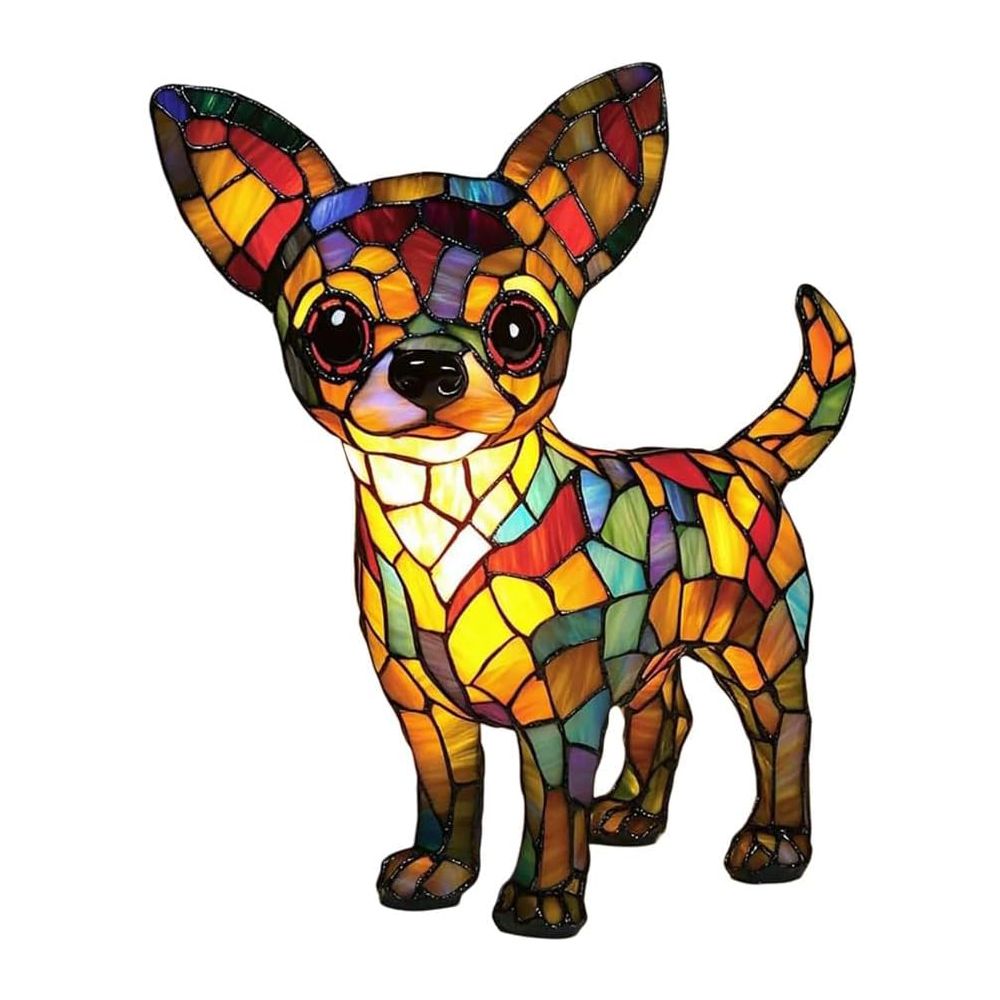Cute Animal Lamp, Dog Series Art Night Light, Resin Pet Dogs Themed LED Table Lamp with Warm Ambient Glow, Fun Gift for Dog Lovers, USB Plug Use
