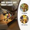 Cute Animal Lamp, Dog Series Art Night Light, Resin Pet Dogs Themed LED Table Lamp with Warm Ambient Glow, Fun Gift for Dog Lovers, USB Plug Use