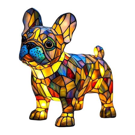 Cute Animal Lamp, Dog Series Art Night Light, Resin Pet Dogs Themed LED Table Lamp with Warm Ambient Glow, Fun Gift for Dog Lovers, USB Plug Use