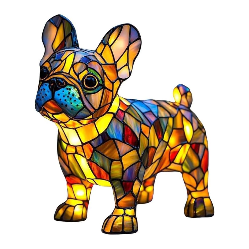 Cute Animal Lamp, Dog Series Art Night Light, Resin Pet Dogs Themed LED Table Lamp with Warm Ambient Glow, Fun Gift for Dog Lovers, USB Plug Use